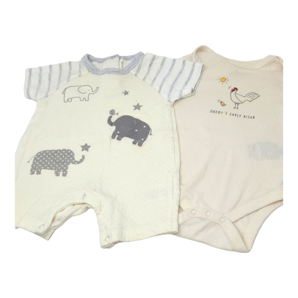 Infant Bundle Shortall & Bodysuit 3-6 mos Gap Rene Rofe Elephants Rposter